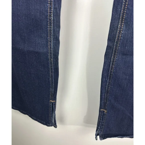 NWT JEN7 Split-Hem Slim Bootcut Jeans Dark Wash Sandblasted Stretch Plus Size 16 - Picture 11 of 14